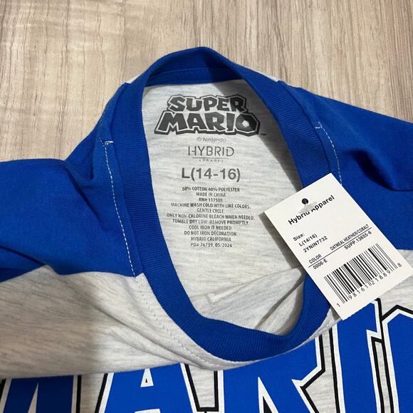 Super Mario Graphic Boys Crew Neck Long Sleeve Regular Fit T-Shirt L 14/16 - Picture 6 of 6